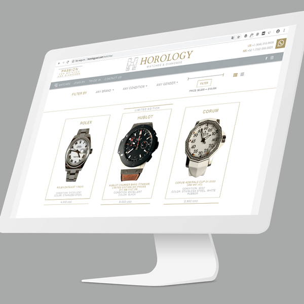 Diseño Web Auto-Administrable Horology Watches and Diamonds