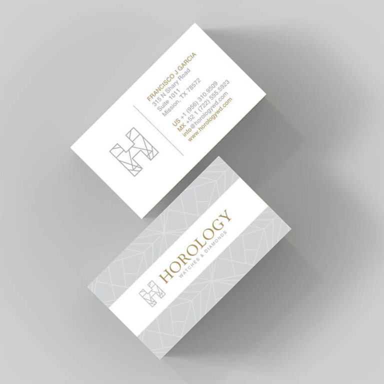 papeleria_horology Diseño de Tarjetas de Presentación para Joyería Horology Watches and Diamonds Mcallen Texas