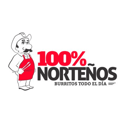 Diseño de Logotipo y Personaje Restaurante Burritos 100% Norteños