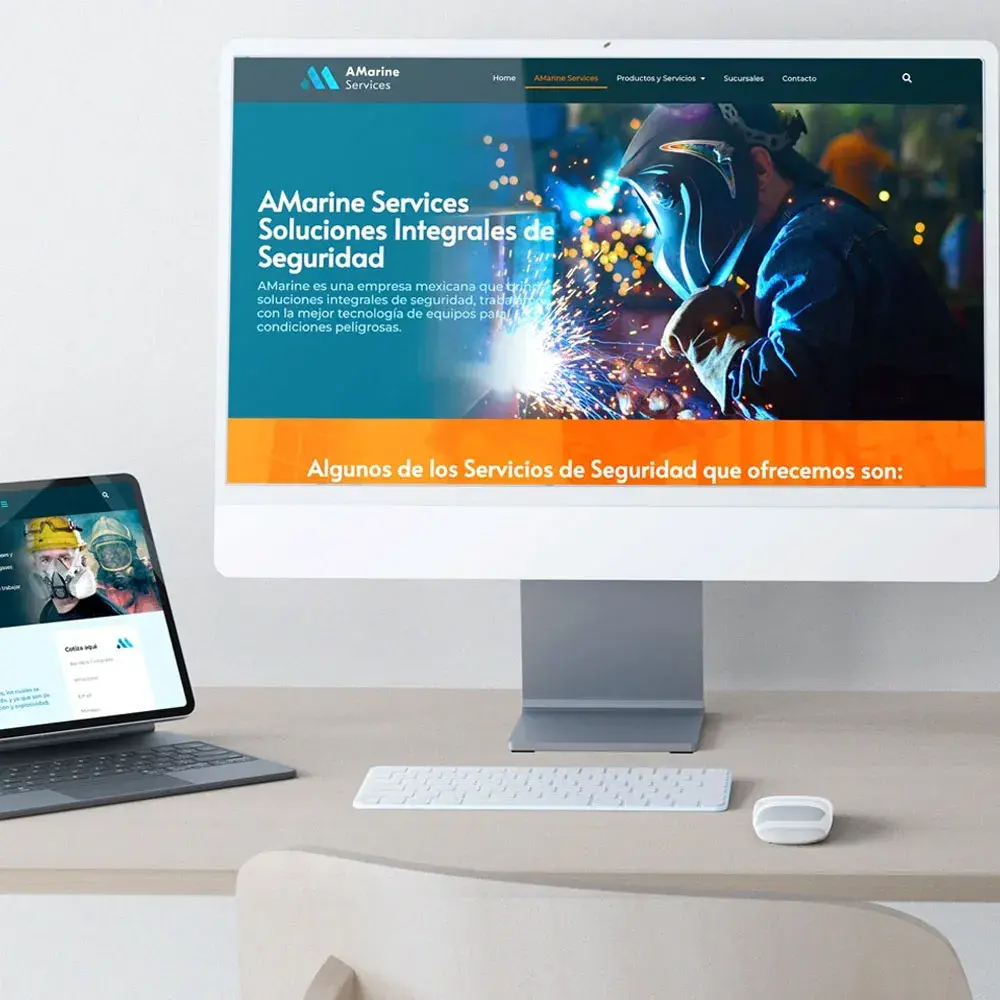 Diseño Página Web en Tampico, Cd. Madero, Altamira, Villahermosa, Cd. del Carmen, Poza Rica, Reynosa, Veracruz para empresa de Equipo de Protección y Seguridad Industrial Amarine Services.