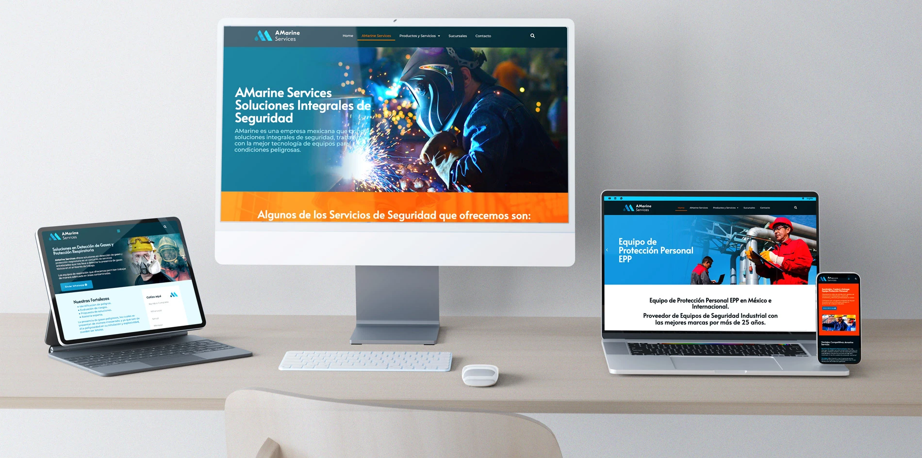 Diseño de página web para Equipo Seguridad Industrial en Tampico, Ciudad Madero, Altamira y Veracruz por Lilián Féres Agencia Creativa