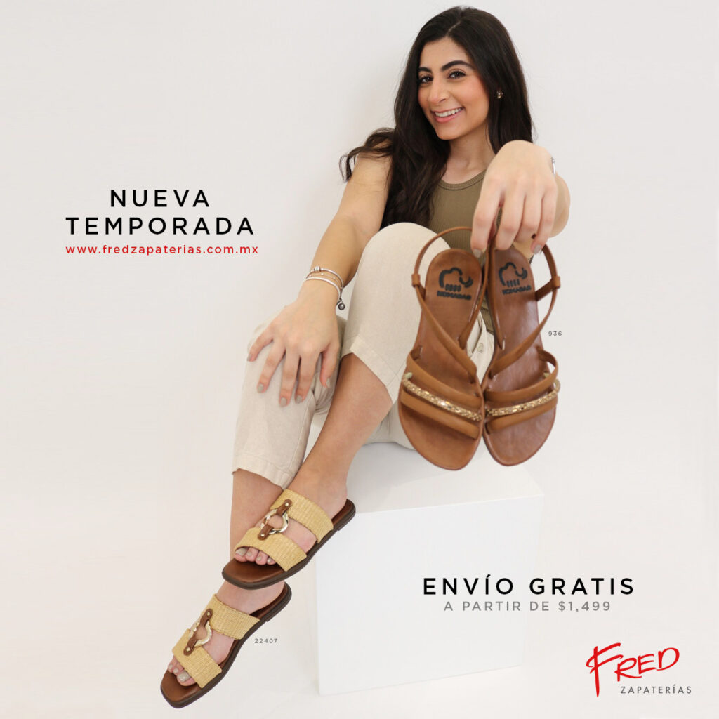 Agencia de marketing y fotografía profesional en Tampico, creación de contenido visual para Zapaterías Fred por Lilián Féres Agencia Creativa