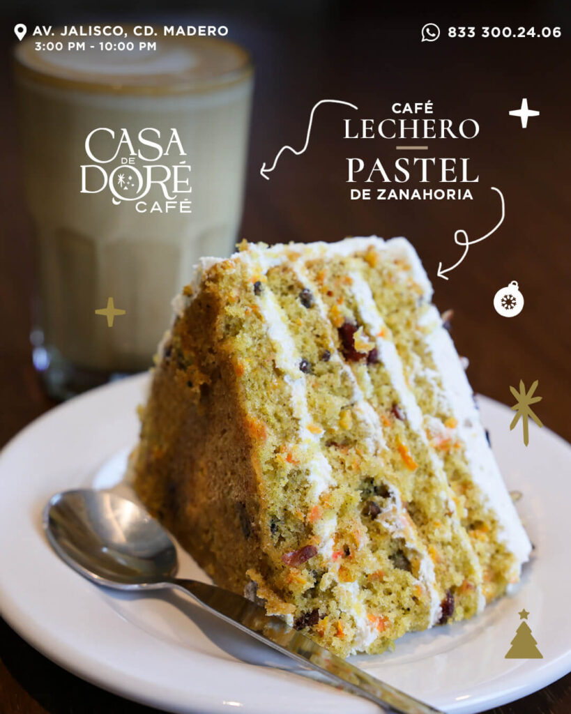 Agencia creativa digital en Tamaulipas desarrollando diseño gráfico y contenido para redes sociales de Casa de Doré Café en Tampico, Ciudad Madero.