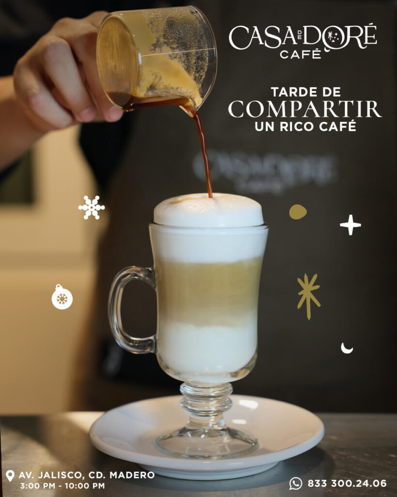 Creación de contenido visual para marcas en Tampico con diseño gráfico para redes sociales de Casa de Doré Café, proyecto desarrollado por Lilian Feres Agencia Creativa para restaurante y cafetería en Tamaulipas.