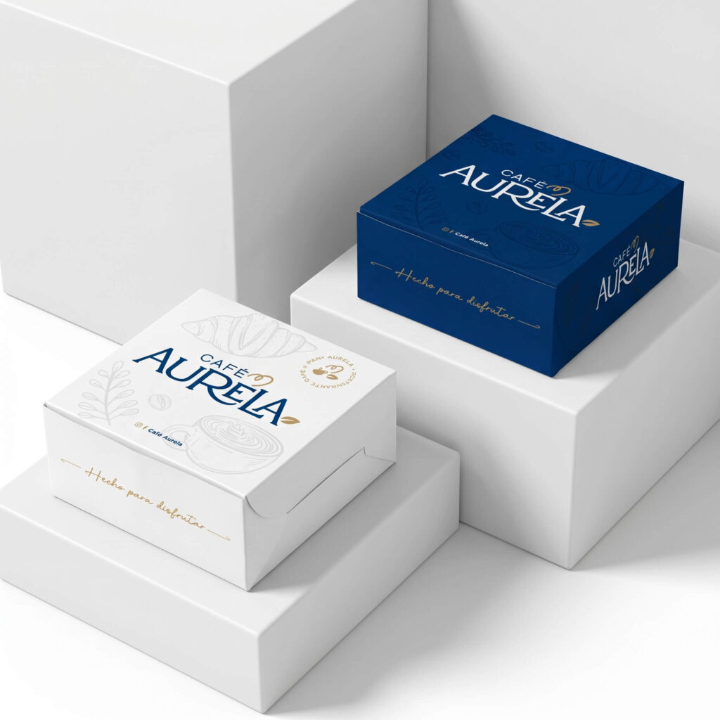 Logotipo profesional de Café Aurela creado como parte de un proyecto de branding e identidad visual en Tampico