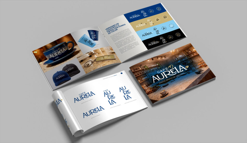 Branding y diseño de logotipo para Café Aurela, cafetería con identidad visual profesional en Tampico