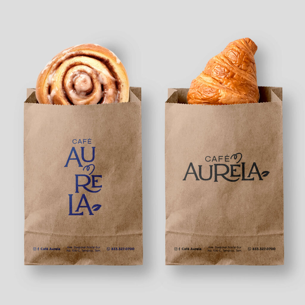 Logotipo de Café Aurela diseñado para fortalecer la identidad visual y el posicionamiento de marca